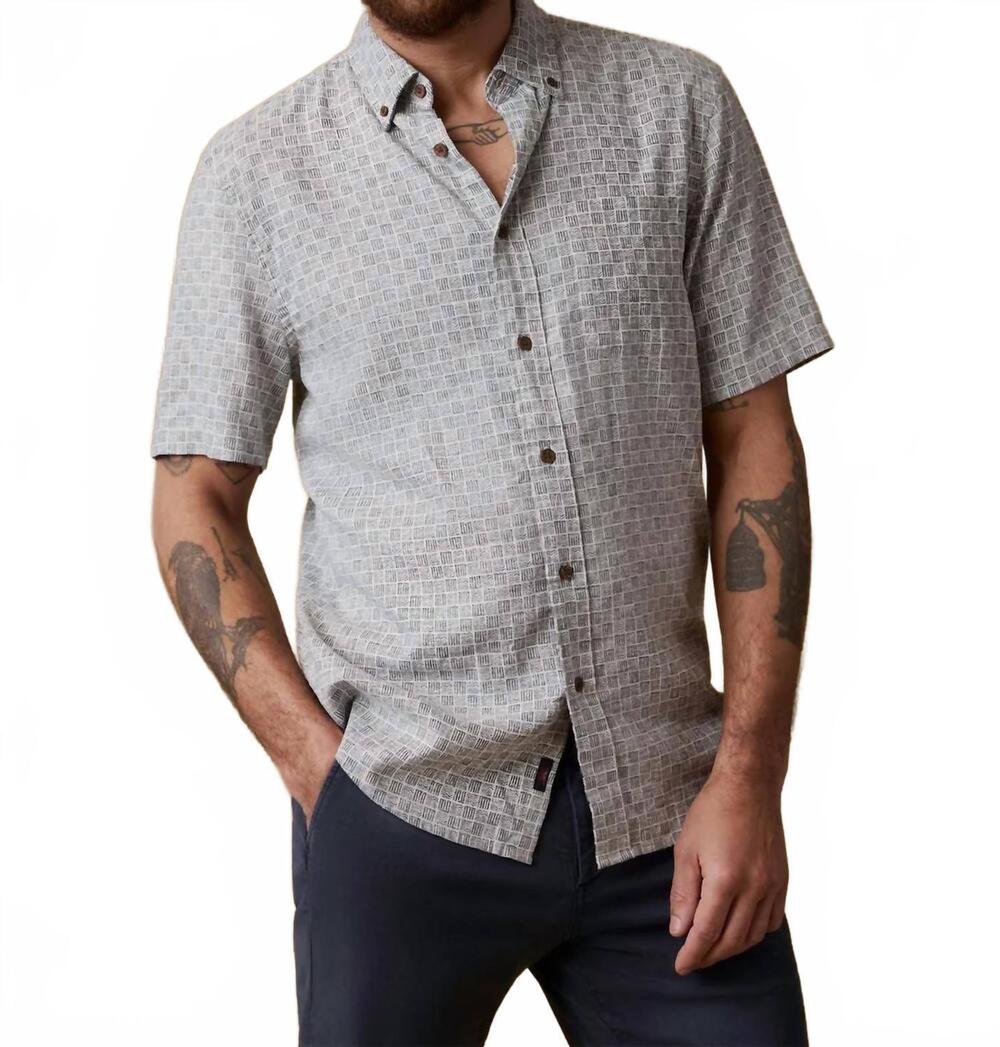 NEW FAHERTY short sleeve breeze shirt in gab - graphite shell bricks